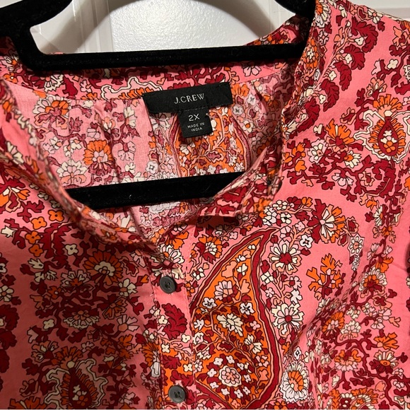 J. Crew NWT- Puff Sleeve Top in Paisley Women's Size 2XL - Picture 3 of 7
